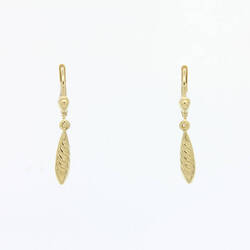 Paire de boucles pendantes torsadée  en Or 750 / 1000 (18K)