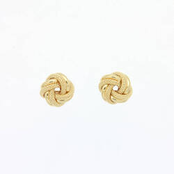 Paire de boucles à vis noeud satinée  en Or 750 / 1000 (18K)