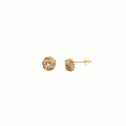 Paire de boucles à vis noeud sable  en Or 750 / 1000 (18K)