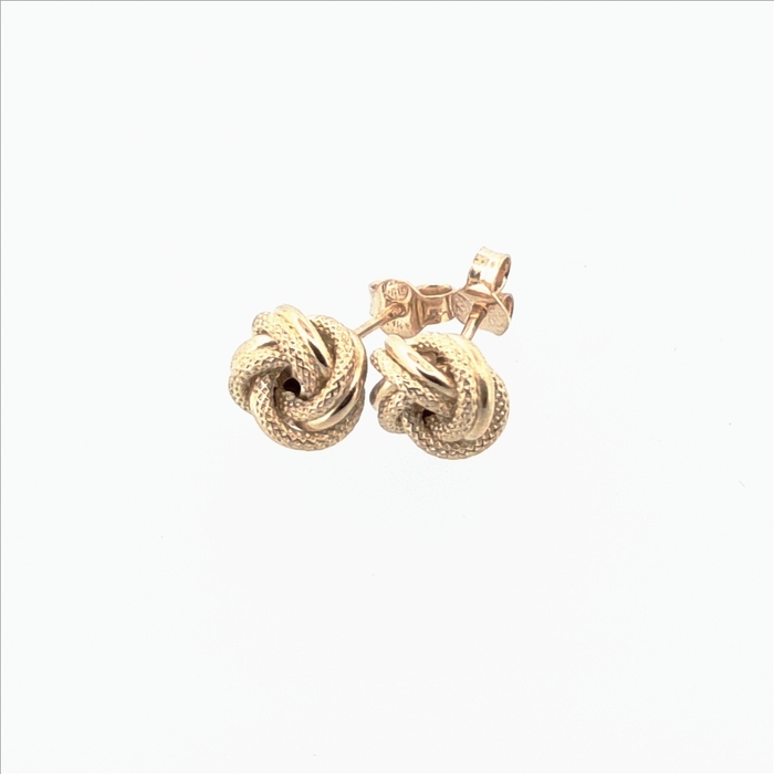 Paire de boucles à vis noeuds mat et brillant  en Or 750 / 1000 (18K)