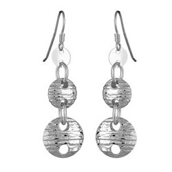 Paire de boucles pendantes   en Argent 925 / 1000