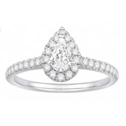 Solitaire accompagne serti grain avec entourage 0.29Cts GSI2  en Or 750 / 1000 (18K)