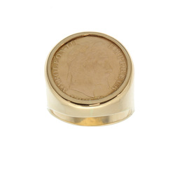 Chevalière porte pièce 10F serti clos  en Or 750 / 1000 (18K)
