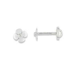 Paire de boucles à vis trèfle avec fermoir de sécurité  en Or 750 / 1000 (18K)