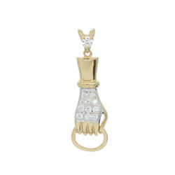 poing pavé  fermer anneau  en Or 750 / 1000 (18K)