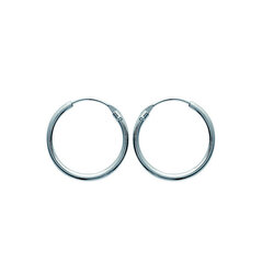 Paire de créoles lisses  en Argent 925 /1000