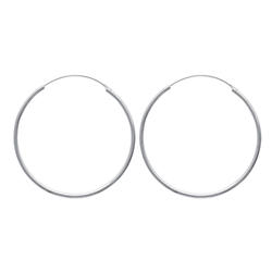 Paire de créoles lisses  en Argent 925 /1000