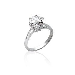 Solitaire 6 griffes en Argent 925 /1000