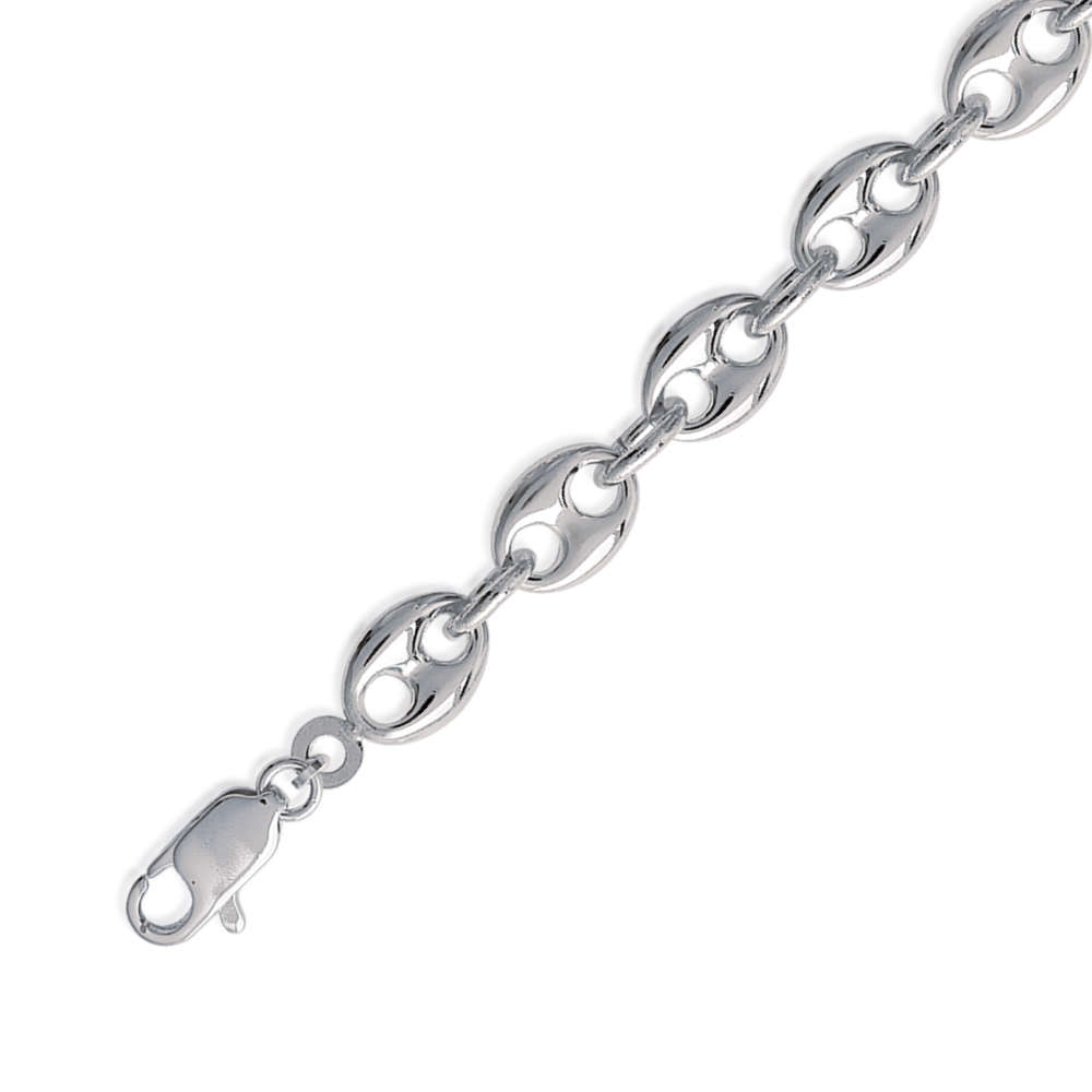 Chaine maille graine de cafe 55cm en Argent 925 /1000