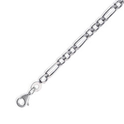 Chaine maille cheval 3-1 45cm  en Argent 925 /1000