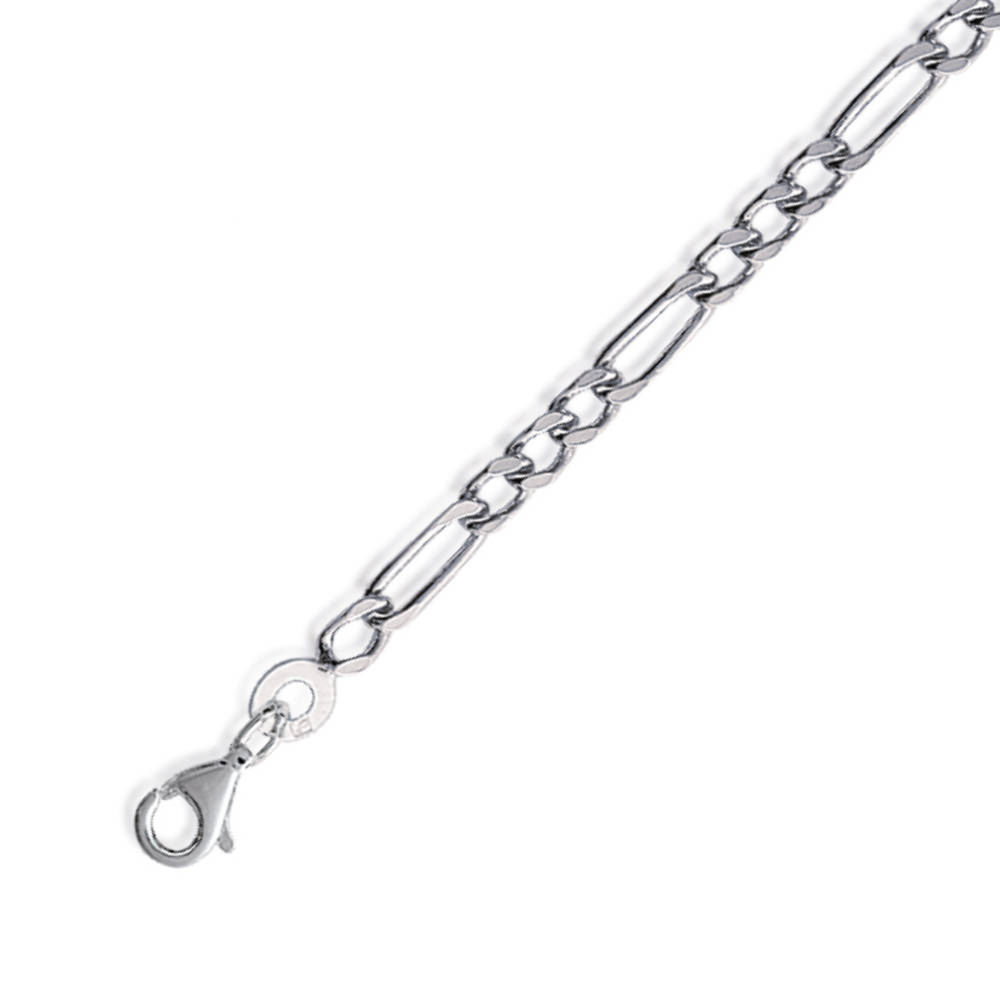 Chaine maille cheval 3-1 45cm en Argent 925 /1000