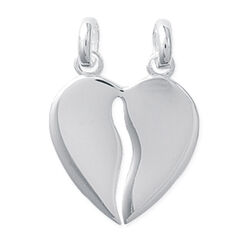 Plaque coeur secable  en Argent 925 /1000