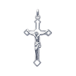 Pendentif religieux croix avec le Christ  en Argent 925 /1000