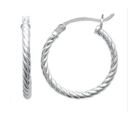 Paire de créoles torsadées  en Argent 925 /1000