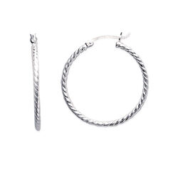 Paire de créoles torsadees  en Argent 925 /1000