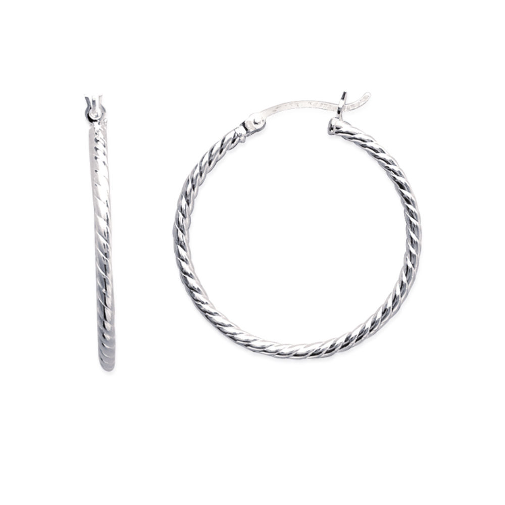 Paire de créoles torsadees en Argent 925 /1000