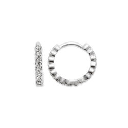 Paire de créoles serties clos  en Argent 925 /1000