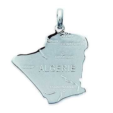 carte de l'Algérie en Argent 925 /1000