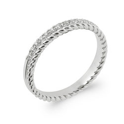 demi tour tressé en Argent 925 / 1000