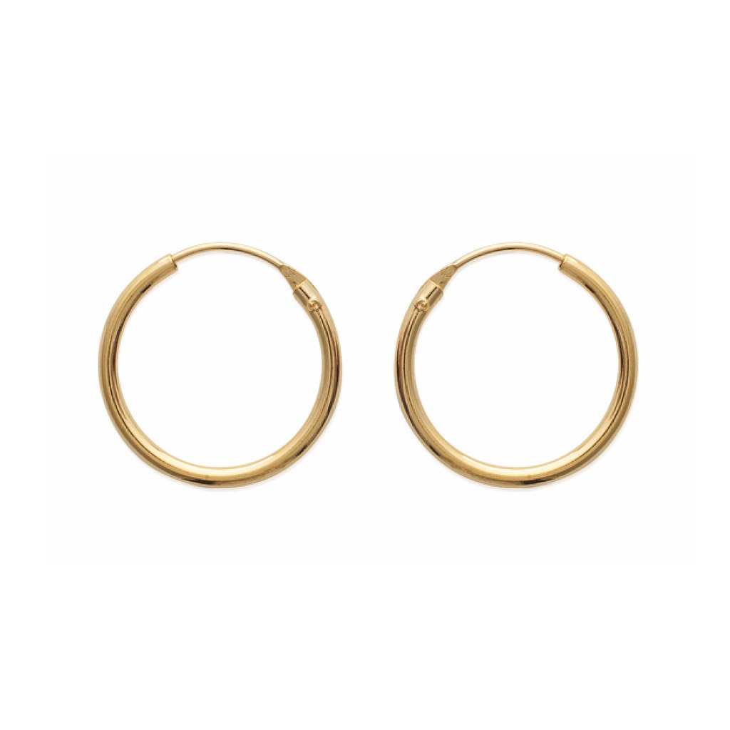 Paire de créoles lisses en Plaqué Or