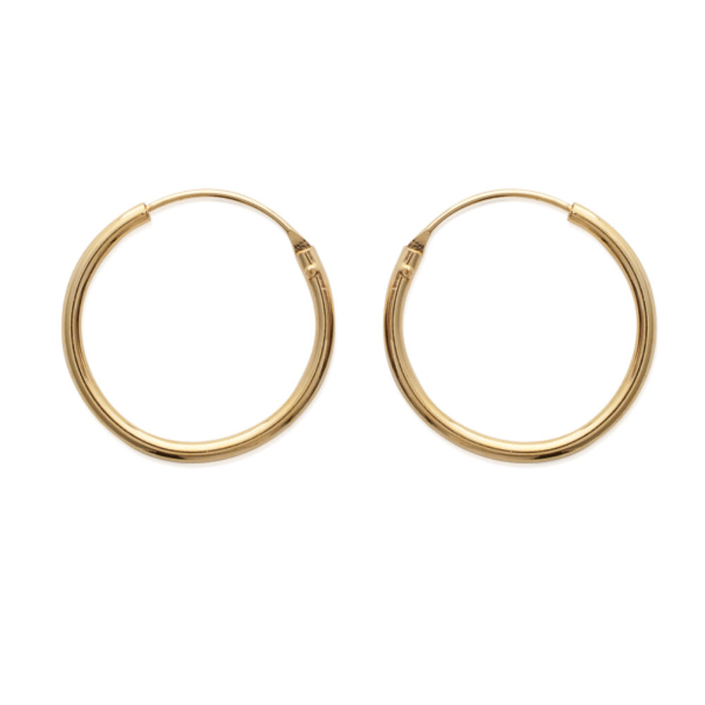 Paire de créoles lisses en Plaqué Or