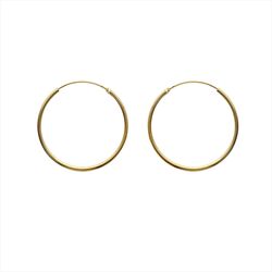 Paire de créoles lisses  en Plaqué Or