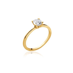 Solitaire 4 griffes en Plaqué Or