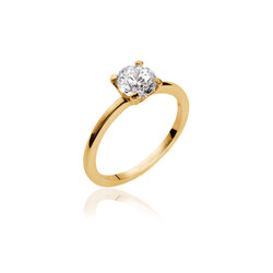 Solitaire 4 griffes en Plaqué Or