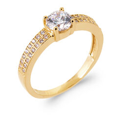 accompagne centre 4 griffes  en Plaqué Or