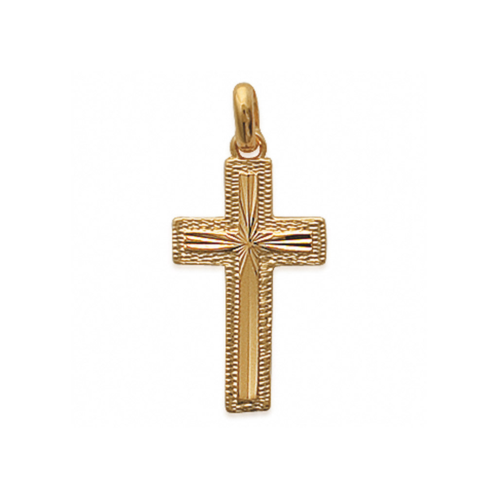 Pendentif religieux croix en Plaqué Or