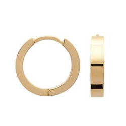 Paire de créoles lisses fils carré  en Plaqué Or