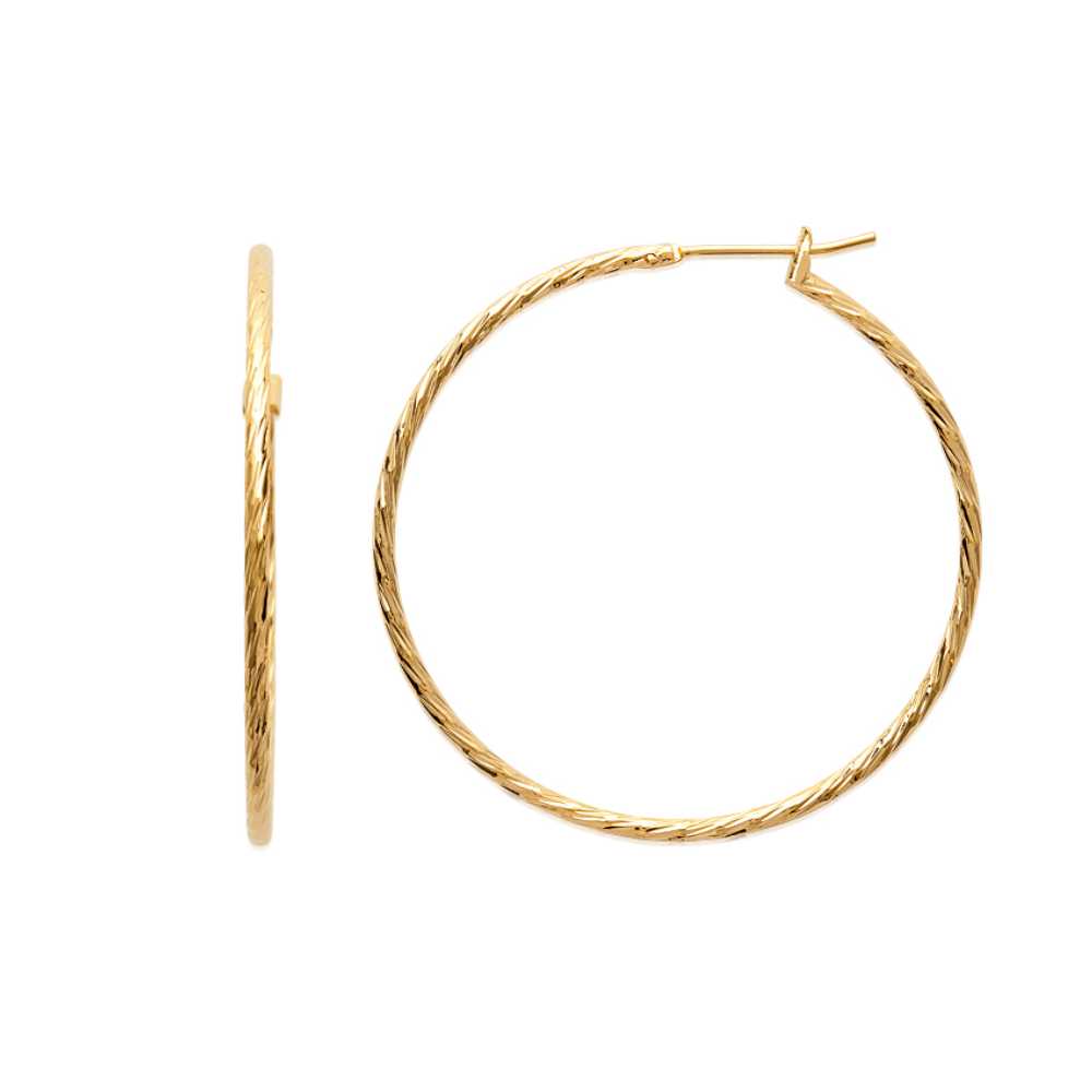 Paire de créoles creoles torsadees en Plaqué Or