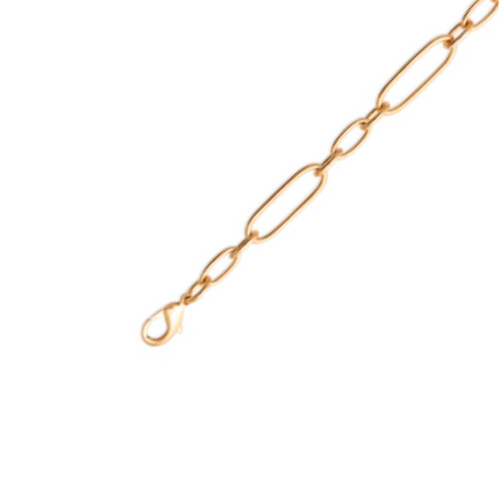 Gourmette mailles rondes et ovales alternees en Plaqué Or