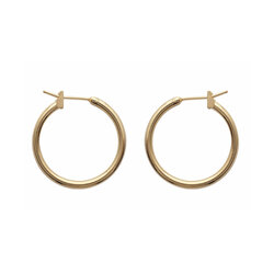 Paire de créoles lisses  en Plaqué Or