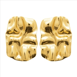 Paire de boucles à vis martelees  en Plaqué Or