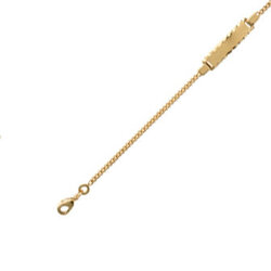 Identité bébé plaque rectangulaire ciselée et maille gourmette  en Plaqué Or