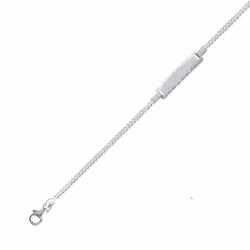Gourmette bebe  maille gourmette plaque rectangulaire ciselee 16cm  en Argent 925 /1000