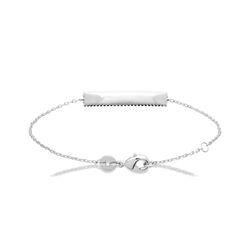 Identité maille forcat plaque rectangulaire  en Argent 925 /1000