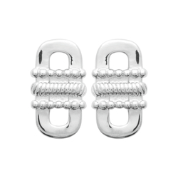 Paire de boucles à vis oval  en Argent 925 / 1000