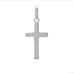 Pendentif religieux croix lisse  en Argent 925 /1000