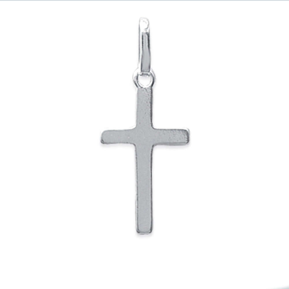 Pendentif religieux croix lisse en Argent 925 /1000