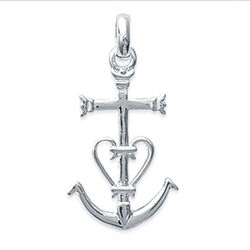 Pendentif religieux croix 3 vertues  en Argent 925 /1000