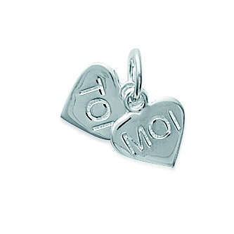 double coeur Toi & Moi en Argent 925 /1000