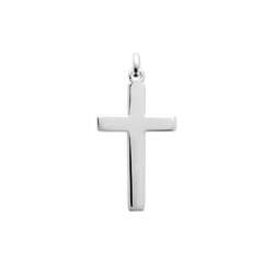 Pendentif religieux croix lisse  en Argent 925 /1000