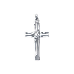 Pendentif religieux croix ciselée  en Argent 925 /1000