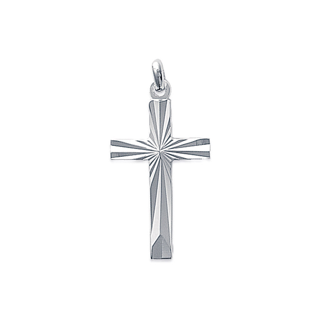 Pendentif religieux croix ciselée en Argent 925 /1000