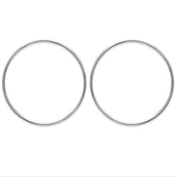 Paire de créoles lisse  en Argent 925 /1000