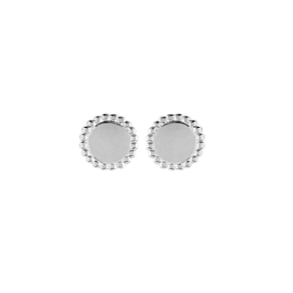 Paire de boucles à vis disques perles en Argent 925 /1000