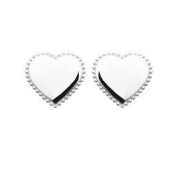 Paire de boucles à vis coeur  en Argent 925 /1000