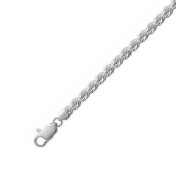 Gourmette maille corde  en Argent 925 /1000